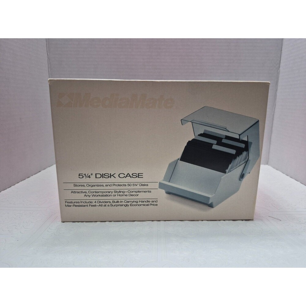 Media Mate 5.25" Floppy Disk Storage Case Holds 50 Original Box Retro Computer